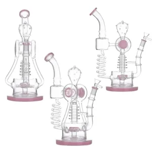 13″ Double Hopper Recycler Glass Bong