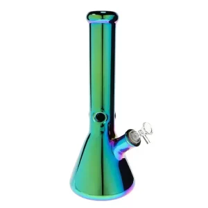 14" Rainbow Metallic Beaker Bong