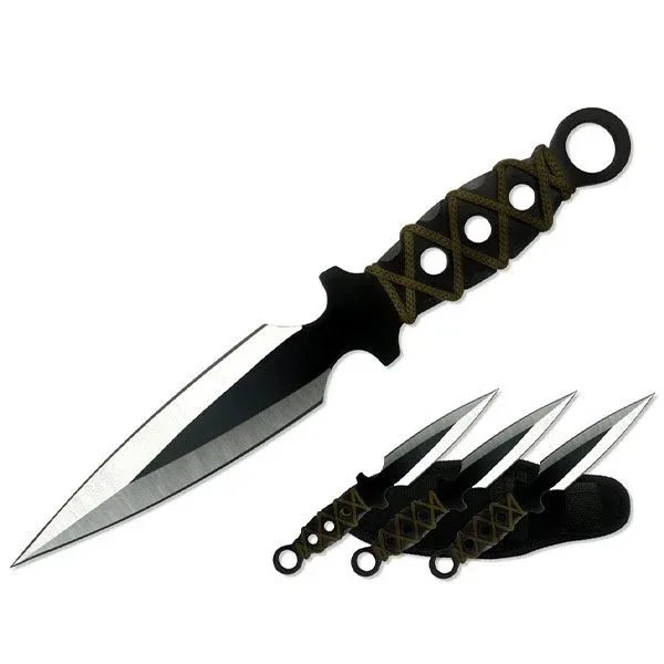 9″ Spear Point Throwing Knife Set
