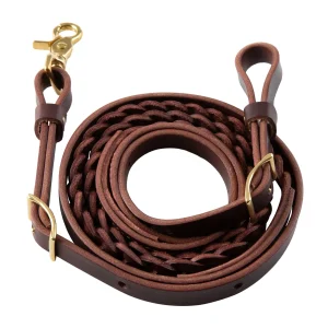 Burgundy Classic 3-Plait Roping Rein, 5/8"