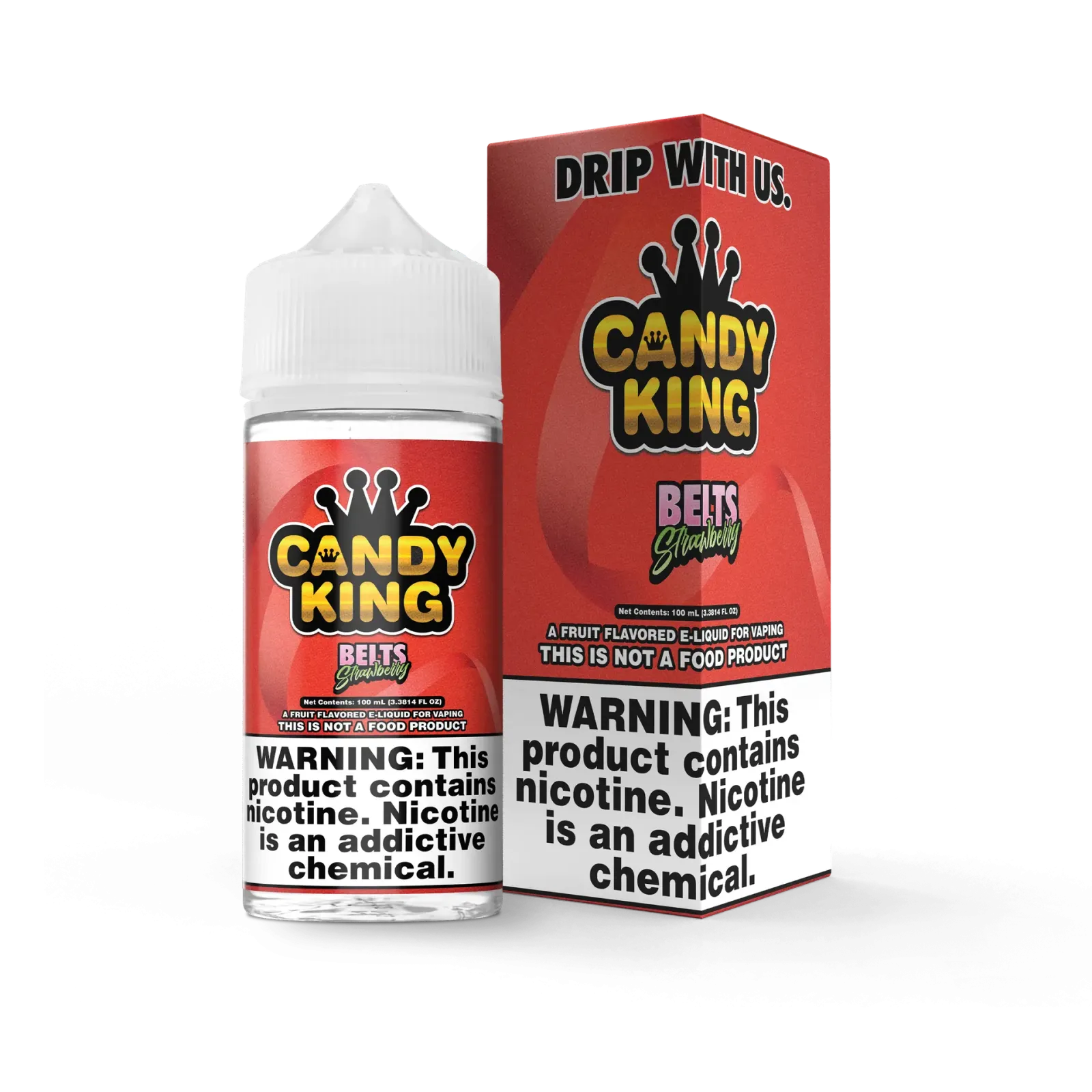 CANDY KING – Belts Strawberry – 100ML E-Liquid