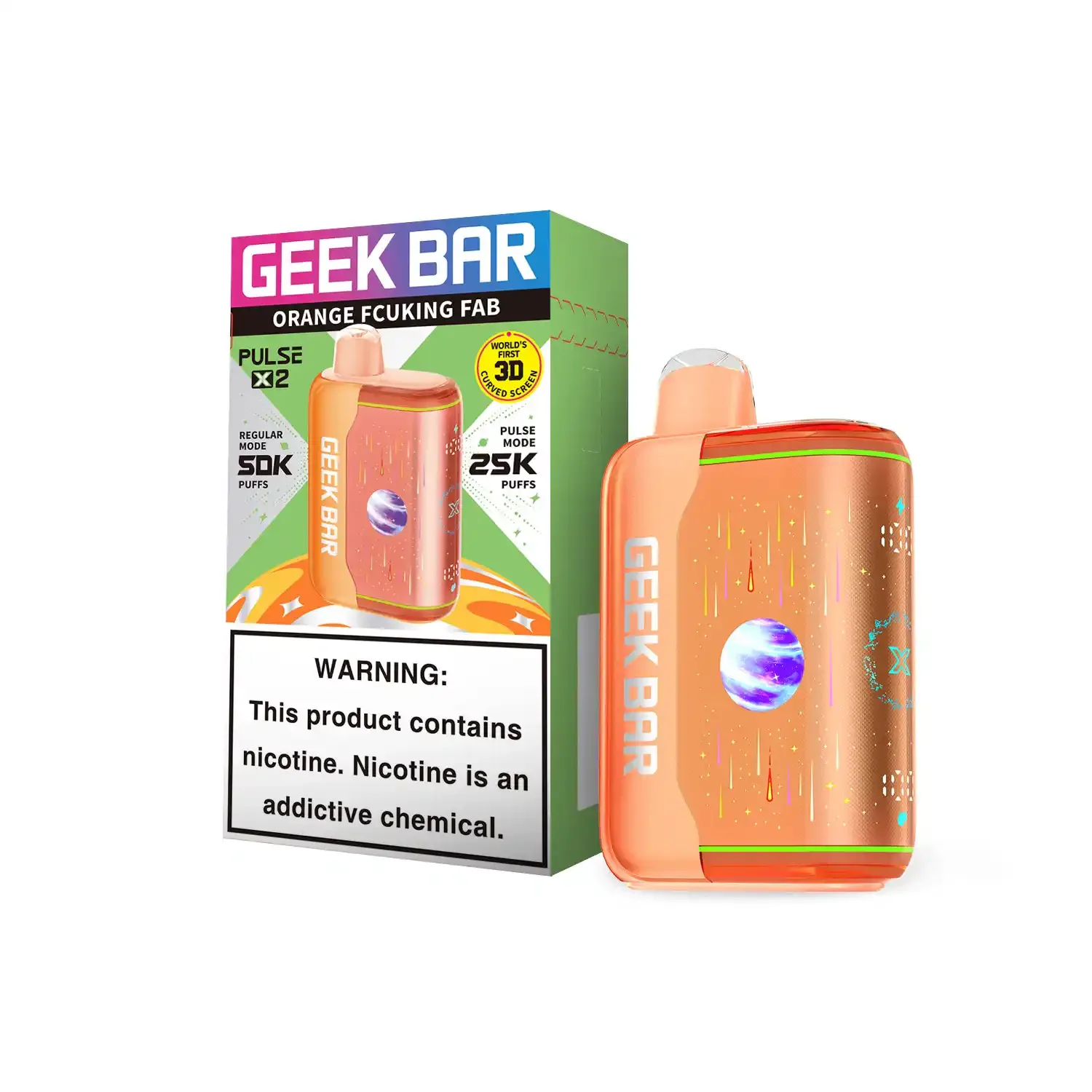 Orange Fcuking Fab - Geek Bar Pulse X 2 50k Disposable Vape