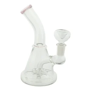 Pink Mini Palm Tree Perc Bong - 6in