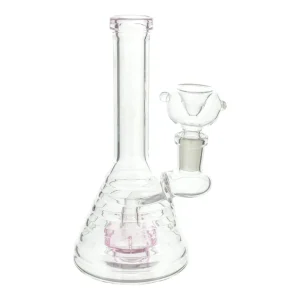Pink Single Disk Mini Hive Bong - 6 inches mini bong
