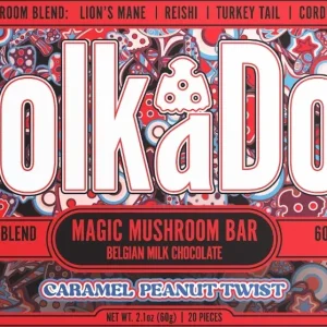 Polka Dot Mushroom Bar Caramel Peanut Twist