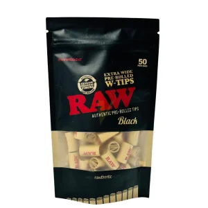 Raw Black 50ct Pre Rolled Tips Bag