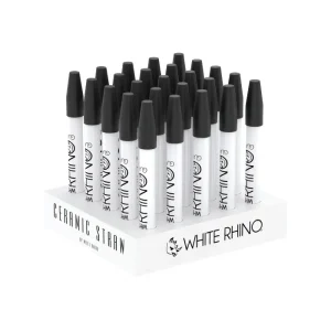 White Ceramic Dab Straw With Silicone Cap - 25 Count Display