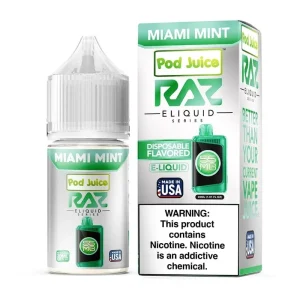 Pod Juice x RAZ Miami Mint TFN Salt Vape Juice 30ml - 55MG