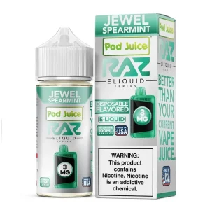 Pod Juice x RAZ Jewel Spearmint Synthetic Vape Juice 100ml - 3mg