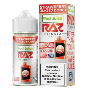 Strawberry Glazed Donut - 6mg - Pod Juice x Raz - 100mL