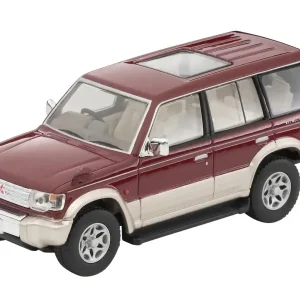Tomytec 1/64 Scale Mitsubishi Pajero 1996 Mid Roof Red Beige Model Car