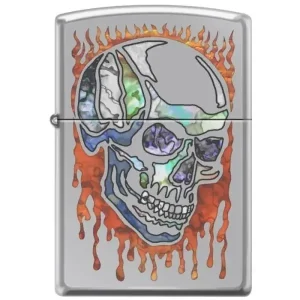 Zippo Lighter - Skull Fusion High Polish Chrome